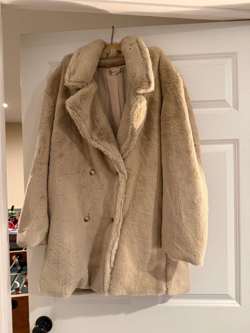 Altar'd State Beige Faux Fur Teddy Jacket